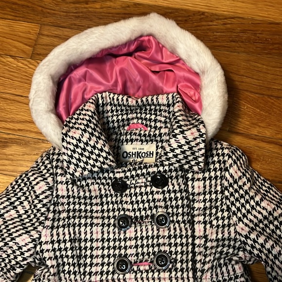 Oshkosh Houndstooth Girl's Peacoat Jacket Size 2T - Picture 4 of 8